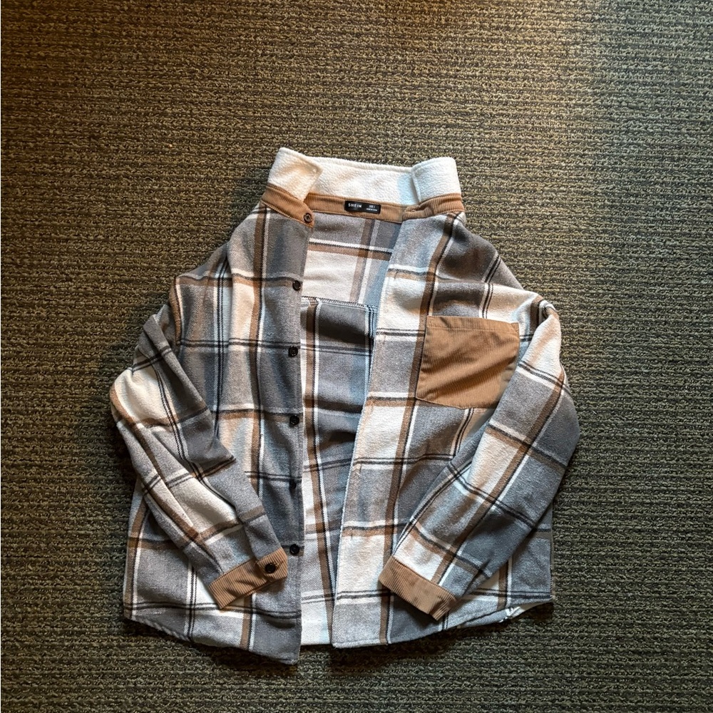 SHEIN Brown and Black Plaid Garment